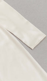 SILK COLD SHOULDER MIDI DRESS IN APRICOT DRESS STYLE OF CB