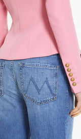 SINGLE-BREASTED SHORT JACKET IN PINK DRESS STYLE OF CB