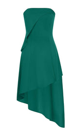 SLEEVELESS BANDEAU HIGH-LOW DRESS IN GREEN DRESS styleofcb