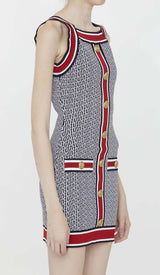 SLEEVELESS KNIT MINI DRESS IN MULTICOLOR DRESS STYLE OF CB