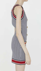 SLEEVELESS KNIT MINI DRESS IN MULTICOLOR DRESS STYLE OF CB