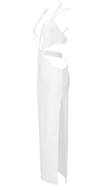 SLEEVELESS RHINESTONED STRAPS MAXI DRESS IN WHITE DRESS sis label