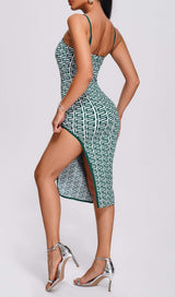 SPAGHETTI STRAP BANDAGE MIDI DRESS IN GREEN styleofcb