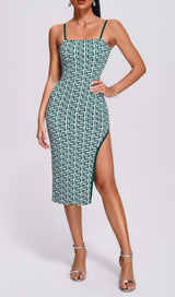 SPAGHETTI STRAP BANDAGE MIDI DRESS IN GREEN styleofcb