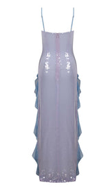 SPAGHETTI STRAP RUFFLE MAXI DRESS IN SKY BLUE DRESS styleofcbdress