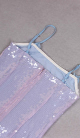 SPAGHETTI STRAP RUFFLE MAXI DRESS IN SKY BLUE DRESS styleofcbdress