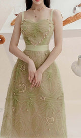 SPAGHETTI STRAPS MESH MIDI DRESS DRESS STYLE OF CB