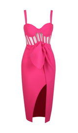 SPLIT BANDAGE MIDI DRESS IN RED Dresses styleofcb XS PINK