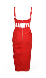 SPLIT BANDAGE MIDI DRESS IN RED Dresses styleofcb