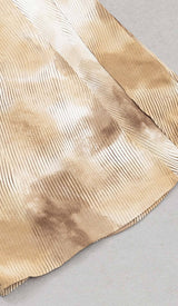 SPOT-PRINT THIGH SLIT MIDI DRESS IN COFFEE BEANS DRESS STYLE OF CB