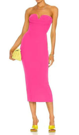 STRAPLESS BANDAGE DRESS IN PINK Dresses styleofcb