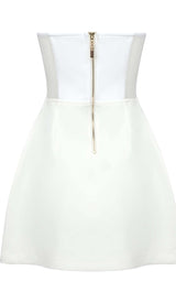 STRAPLESS HEART BUSTIER MINI DRESS IN WHITE DRESS styleofcb