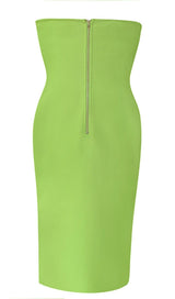 STRAPLESS MINI DRESS IN GREEN Dresses styleofcb