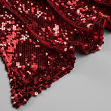 STRAPLESS SEQUIN MINI DRESS IN WINE RED sis label