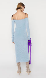 STRAPPY HOLLOW STRAPLESS BANDAGE MINI DRESS IN SKY BLUE Dresses styleofcb