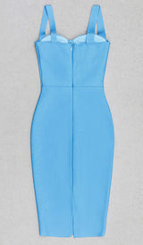 STRAPPY CORSET MIDI DRESS IN SPARKLING OCEAN DRESS STYLE OF CB