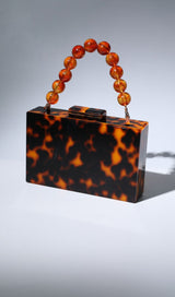 ACRYLIC BEADED CLUTCH IN AMBER Bags Oh CICI