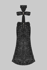 SHINY SEQUINS HALTER MAXI DRESS Sequins Dress Oh CICI