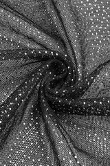 STRAPPY DRAPED RHINESTONE TULLE CORSET MAXI DRESS IN BLACK styleofcb