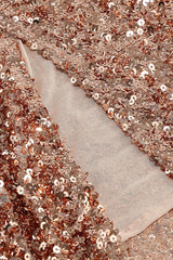 STRAPPY SEQUINS SLIT MIDI DRESS IN GOLD Sequins Dress styleofcb