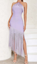 TASSEL SLEEVELESS MIDI DRESS IN LILAC DRESS STYLE OF CB