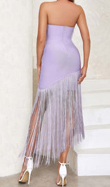 TASSEL SLEEVELESS MIDI DRESS IN LILAC DRESS STYLE OF CB