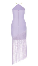 TASSEL SLEEVELESS MIDI DRESS IN LILAC DRESS STYLE OF CB
