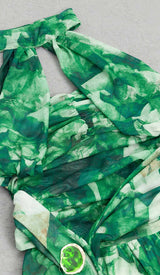 TIE FRONT HALTER NECK BACKLESS JUMPSUIT IN GREEN DRESS styleofcb