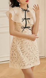 TIERED NECK MINI DRESS IN WHITE DRESS STYLE OF CB