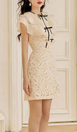 TIERED NECK MINI DRESS IN WHITE DRESS STYLE OF CB