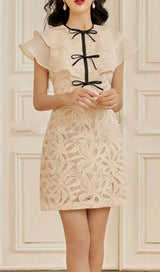 TIERED NECK MINI DRESS IN WHITE DRESS STYLE OF CB