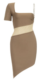 TIGHT MADI DRESS IN BROWN styleofcb