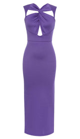 TWIST FRONT CUT OUT MAXI DRESS IN PURPLE DRESS styleofcb