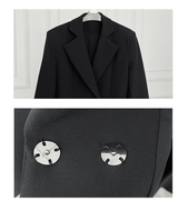 VELVET FEATHER-TRIM JACKET IN BLACK DRESS STYLE OF CB