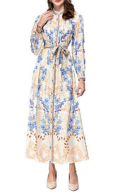 VINTAGE FLORAL FULL PRINTING MAXI DRESS DRESS STYLE OF CB