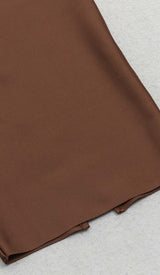 WAIST-TIGHTENING CORSET MIDI DRESS IN BROWN DRESS STYLE OF CB