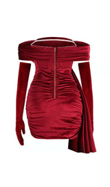 WINE RED VELVET CORSET MINI DRESS styleofcb