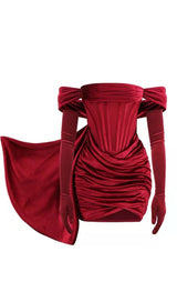WINE RED VELVET CORSET MINI DRESS styleofcb XS WINE RED