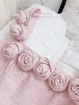 RHINESTONE ROSE APPLIQUE MINI DRESS IN PINK DRESS styleofcb