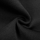 V-NECK METAL BUTTON DECORATIVE SLIM FIT SKIRT IN BLACK styleofcb