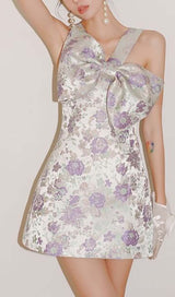 BOW-EMBELLISHED SUSPENDERS MINI DRESS DRESS STYLE OF CB