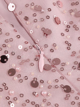 PINK FEATHER SEQUIN DRESS styleofcb