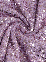 SEQUIN FEATHER STRAPLESS MINI DRESS IN PURPLE styleofcb