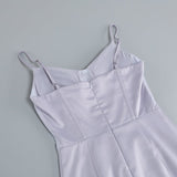 MINK SATIN SWEETHEART NECK CORSET FRONT SPLIT MAXI DRESS DRESS styleofcb