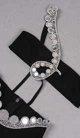 CRYSTAL ONE-SHOULDER MIDI DRESS IN BLACK DRESS STYLE OF CB