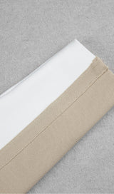 BANDAGE SLIM SPLICE TWO PIECE WRAP DRESS IN APRICOT WHITE styleofcb