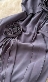 MESH VINTAGE FLORAL PLEATED MAXI DRESS IN GREY styleofcb