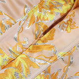 JACQUARD OFF SHOULDER MIDI DRESS IN YELLOW styleofcb