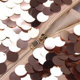 SPARKLING LONG SLEEVE MINI DRESS IN GOLD styleofcb