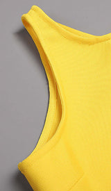 HOLLOW HIGH SPLIT MAXI DRESS IN YELLOW DRESS STYLE OF CB